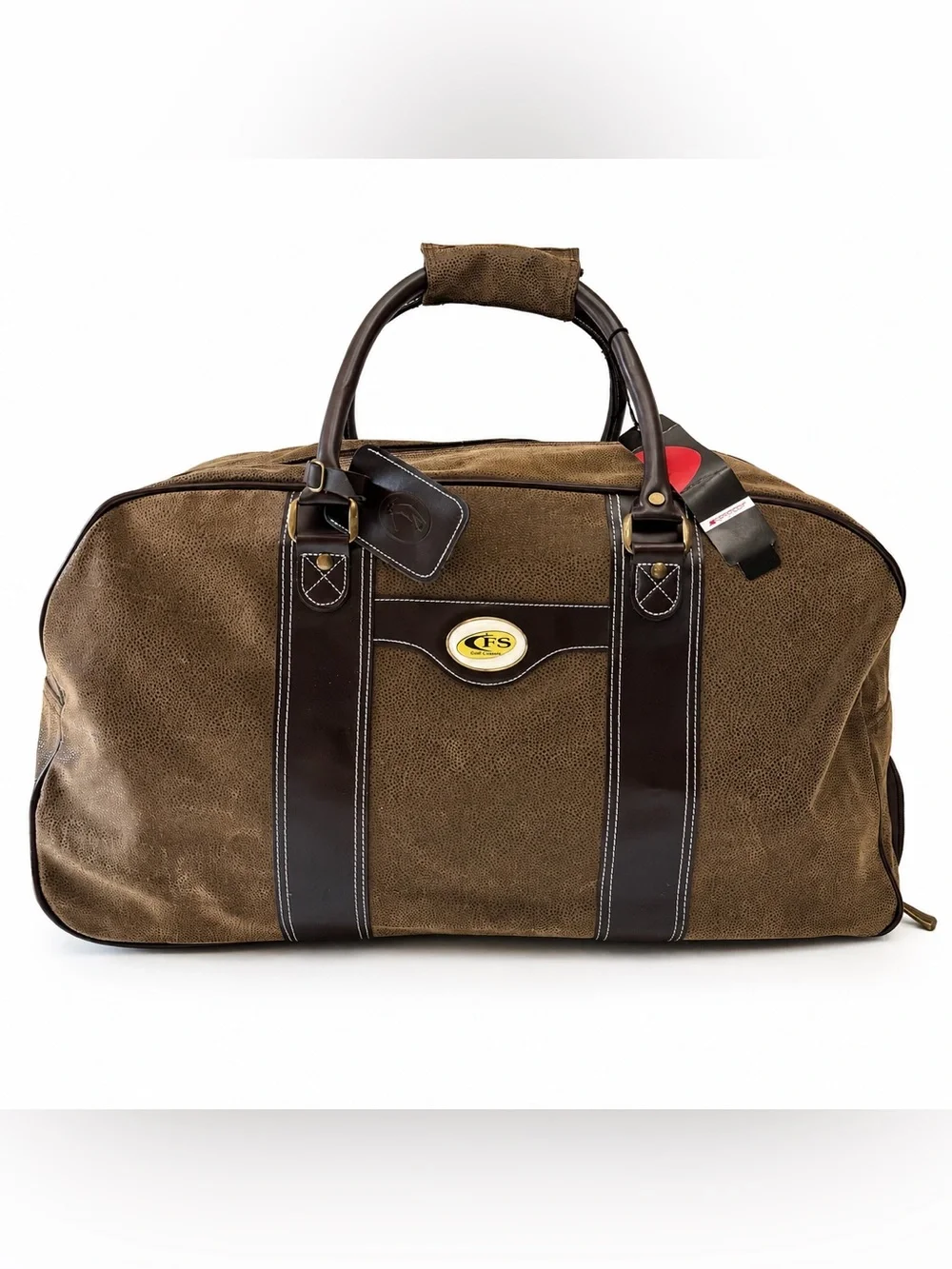 Sovrano Rolling Duffel Bag Brown Novohyde Wheeled Travel Weekender 24” Carry On